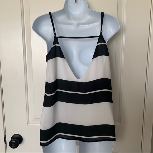 Like New Eight Sixty Black and White Stripe Strappy Cami - Picture 11 of 13